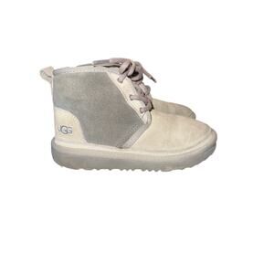 ⭐️ Boys UGG Australia Neumel II Gray Suede Shearling Lined Chukka Boots Size 13
